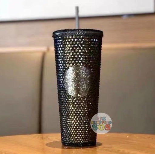 2021 Starbucks Halloween Black Mushroom Mason Strainer Lid Glass Straw Cups  New