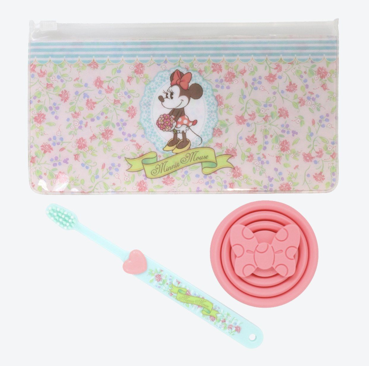 TDR - Toothbrush & Silicone Collapsible Travel Cup Set x Minnie Mouse