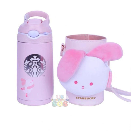 Starbucks China - Moon Rabbit Coffee Time - Contigo Stainless Steel Sipper 400ml with Bunny Bottle Carrier