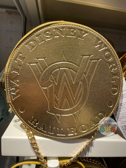 WDW - Walt Disney World Railroad Gold Simulated Leather Crossbody Bag