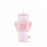 Starbucks China - Sakura Rabbit 2023 - 5. Pink Stripe Stainless Steel Tumbler with Straw 473ml + Fluffy Cup Sleeve