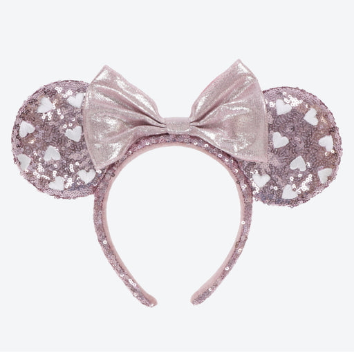 TDR - Minnie Heart Embroidered Sequin Ear Headband - Pink