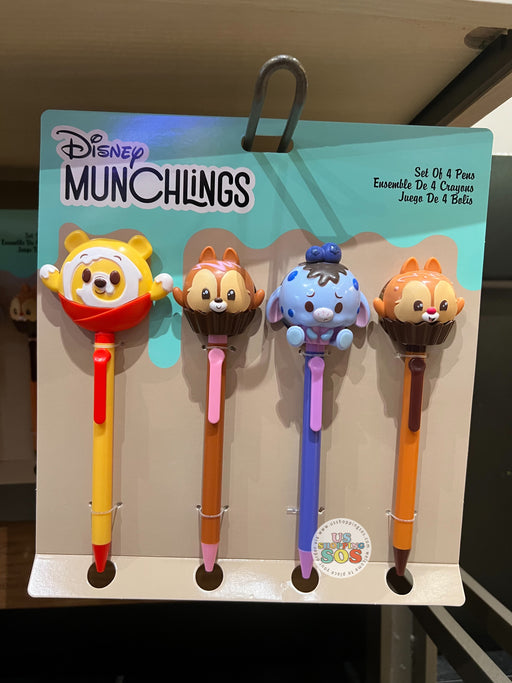 DLR/WDW - Munchlings Pen Set of 4 - Pooh, Eeyore, Chip & Dale