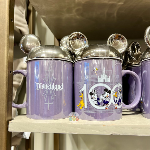 DLR - 100 Years of Wonder - Mickey Ear Hat Lid & Friends “Disneyland Resort” Purple Mug