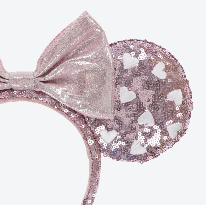 TDR - Minnie Heart Embroidered Sequin Ear Headband - Pink