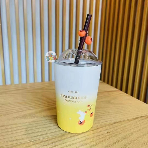Starbucks China - Everything Goes Well (Persimmon & Magpie) Stainless Steel Tumbler with Straw 360 ml
