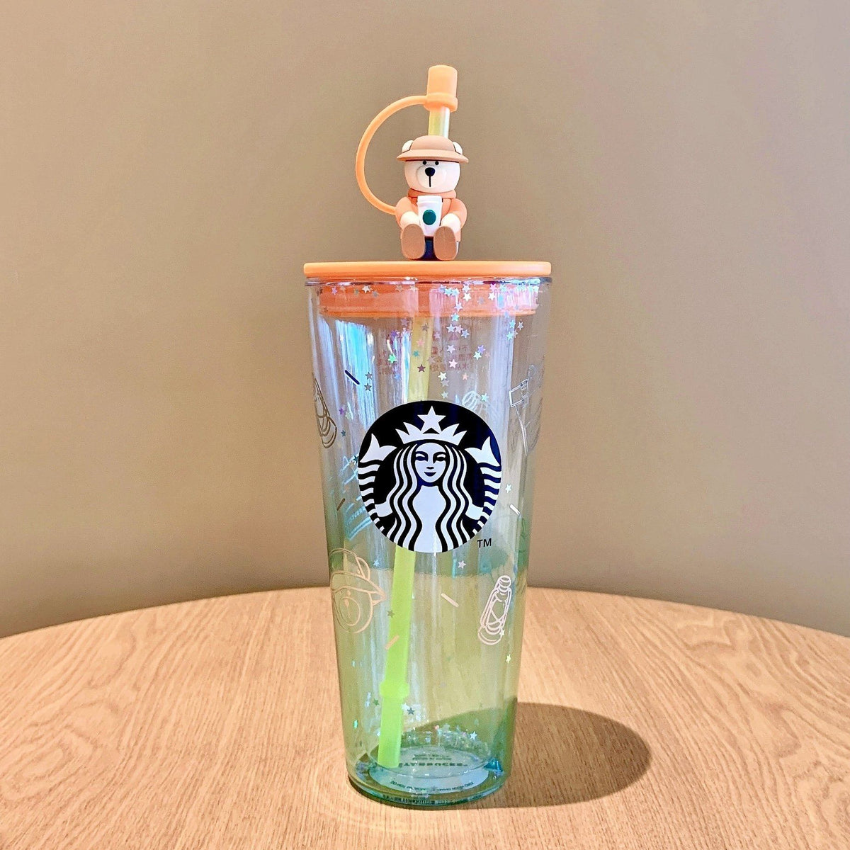 Starbucks China - Summer Safari - Bearista Coffee Farmer Glass Cup with  Stir 414ml