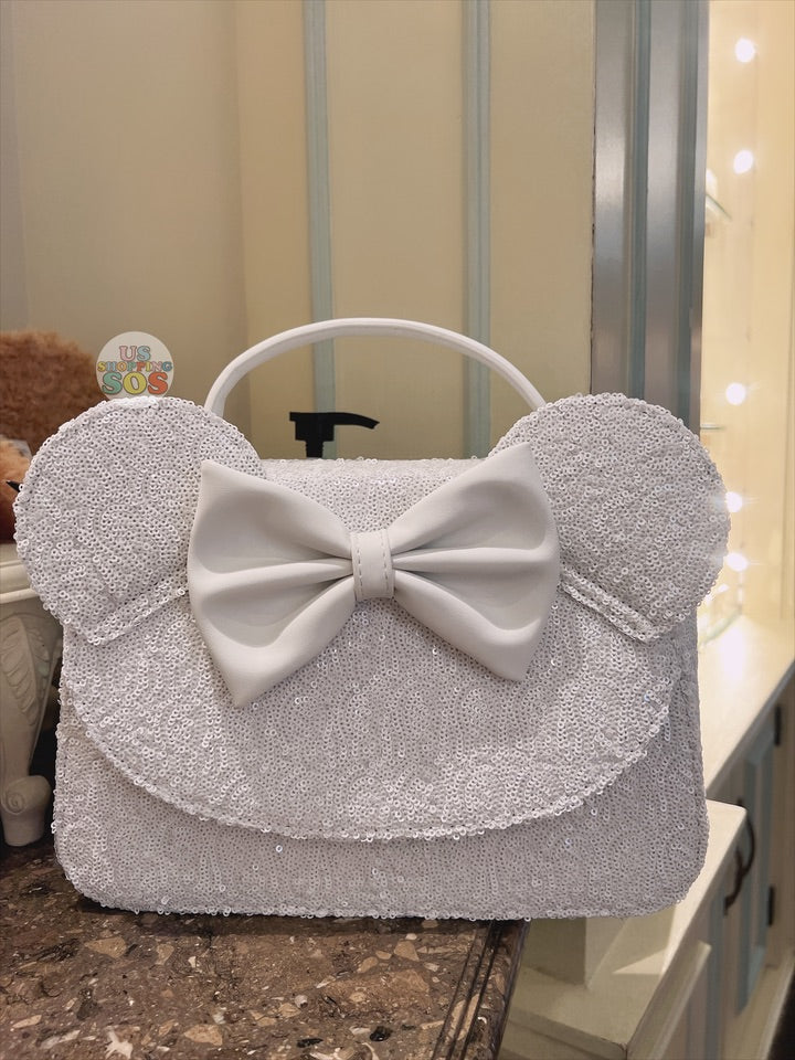 HKDL - Loungefly Minnie Mouse Wedding White Sequin Shoulder Bag with I —  USShoppingSOS