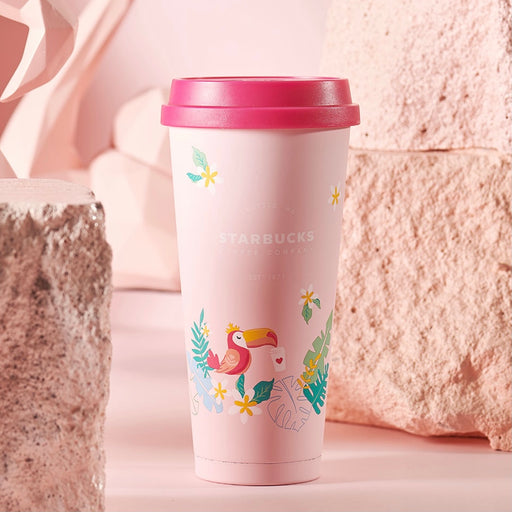 Starbucks China 2021 Colorful jungle Frappuccino Style Glass Straw Cup