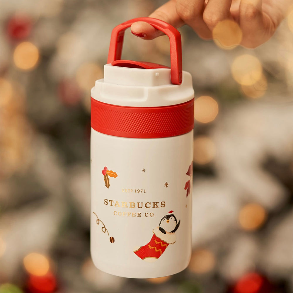 Starbucks China - Christmas 2021 - 10. Kambukka Penguin Stainless Steel Sippy Bottle 280ml