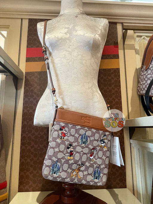 WDW - Coach Disney Parks Mickey & Friends Signature Jacquard Kitt Messenger Crossbody Bag