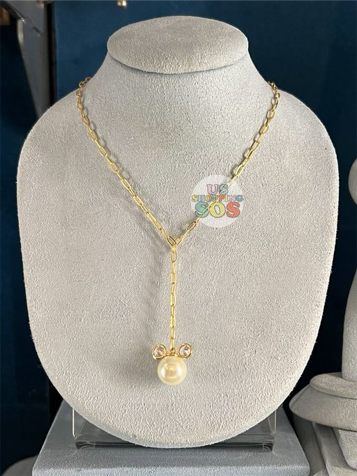 DLR - Crislu Mickey Pearl Drop Necklace (925 Sterling Silver with Cubic Zirconia)