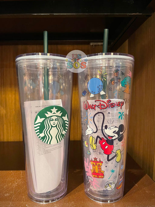 WDW - Starbucks Cold Cup Tumbler 24oz/710ml - Vintage Mickey Walt Disney World