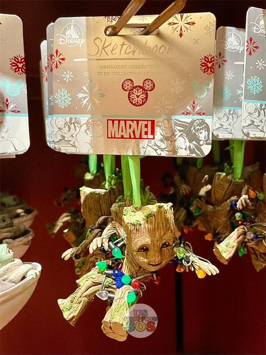 DLR - Sketchbook Ornament - Groot with Christmas Lights