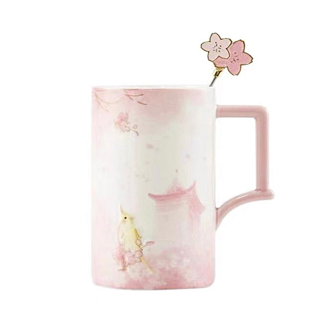 Starbucks China - Cherry Blossom 2022 - 8. Sakura Blossom Ceramic Mug & Stir 473ml