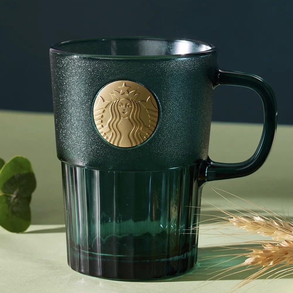 Starbucks China green hat Bear Tumbler straw Cup Glass Cup limited