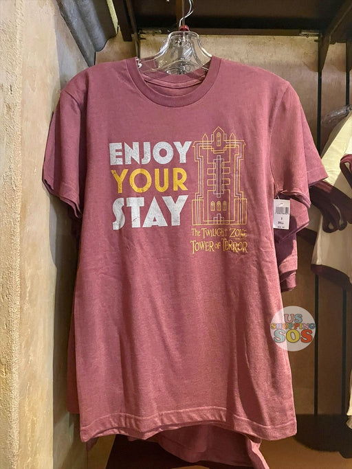 WDW - The Hollywood Tower Hotel Enjoy Your Stay Burgundy T-Shirt (Adult)