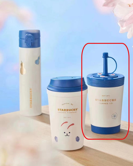 Starbucks Japan Blue Flower Stainless Bottle