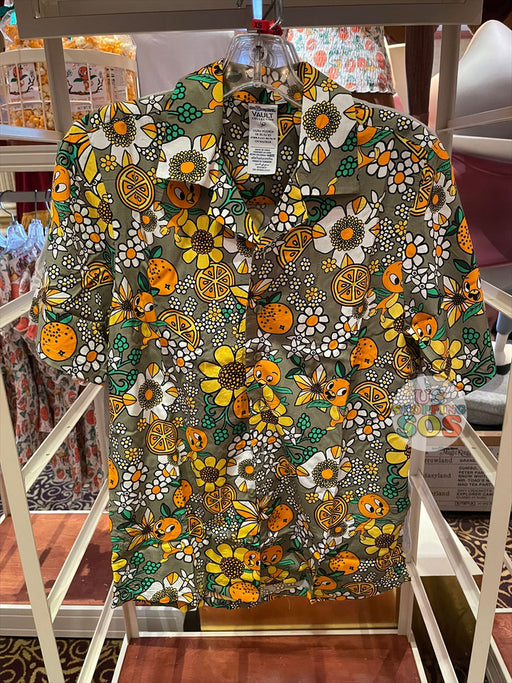 WDW - Walt Disney World 50 Vault Orange Bird - All-Over-Print Button-Up Olive Shirt (Adult)