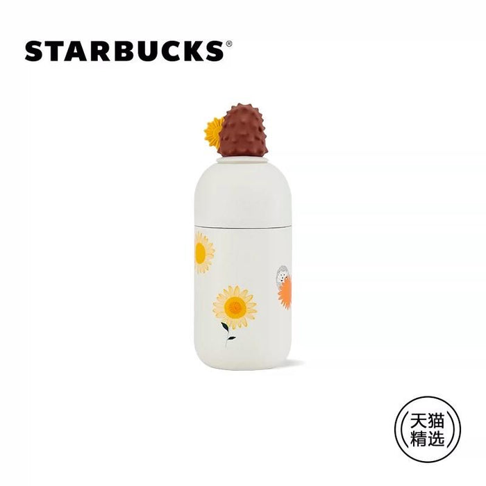 Starbucks China - Happy Hedgehog - 2. Hedgehog Sunflower Capsule-Shape Stainless Steel Bottle 220ml
