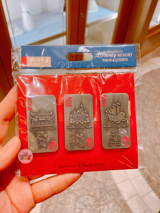 SHDL - Mickey Mouse, Minnie Mouse & Donald Duck ‘Shanghai Disney Resort’ Pins Set
