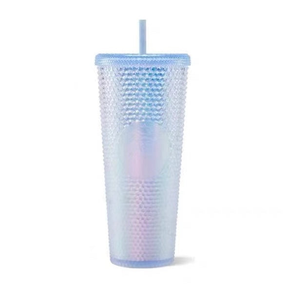 Starbucks grande quilted cold cup blue vintage htf - replacement straw