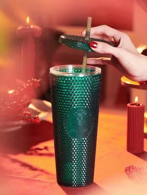 Starbucks China - Christmas 2021 - 64. Iridescent Christmas Green Studded Cold Cup 710ml