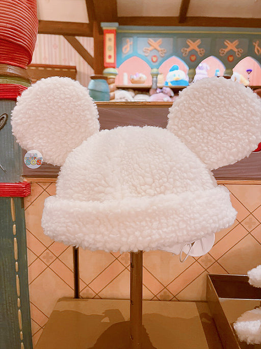 SHDL - Mickey Mouse Sherpa Hat for Adults (Color: White)