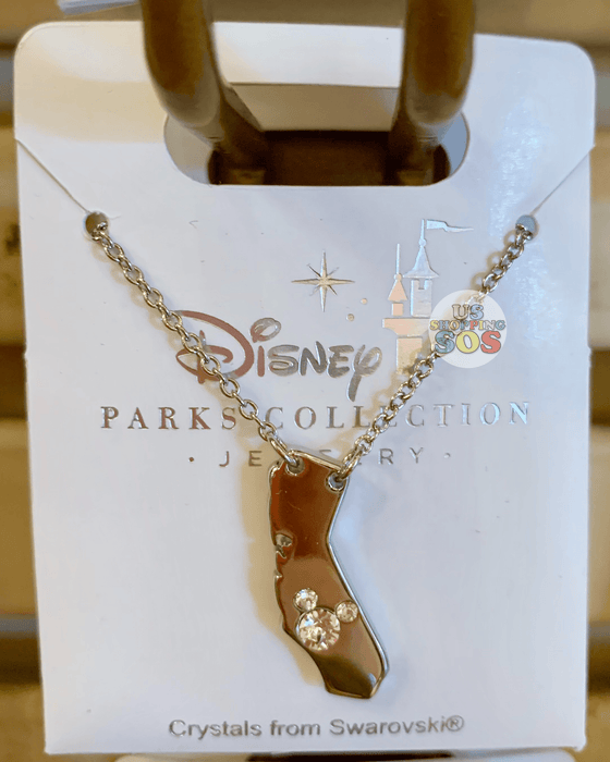 DLR - Disney Parks Jewelry - Swarovski Crystal Mickey California Necklace (Gold)