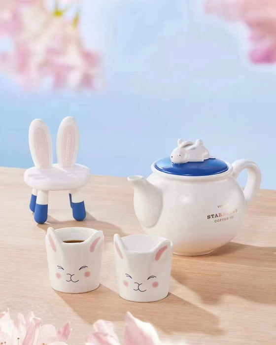 Starbucks China - Classic Rabbit 2023 - 7. Teapot, Tea Cup & Phone Holder Box Set of 4 (Teapot 610ml/Tea Cup 85ml x 2)