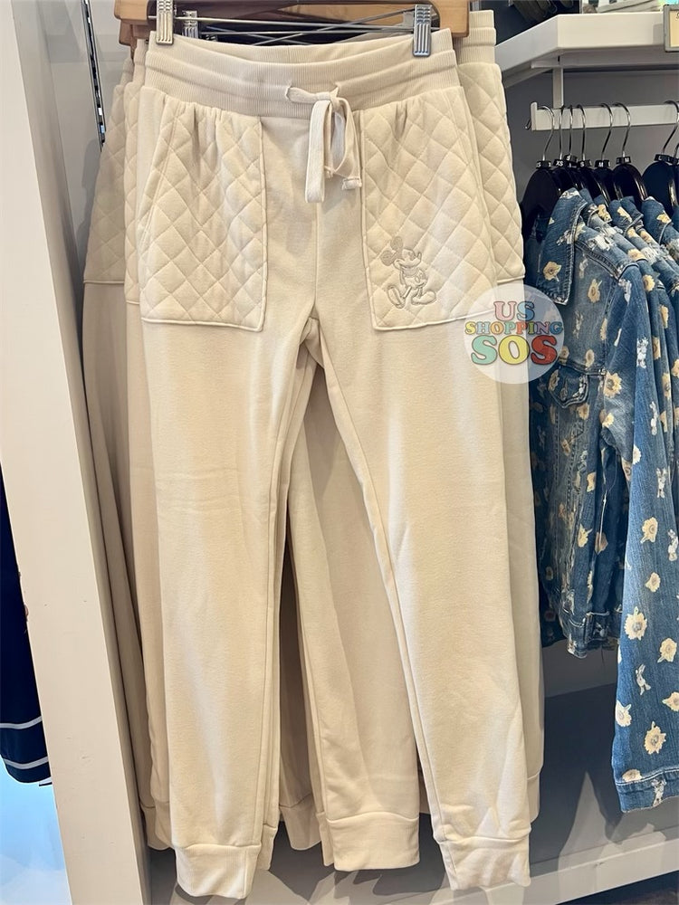 DLR - Mickey "Disneyland" Embroided Lounge Pants (Adult) - Cream