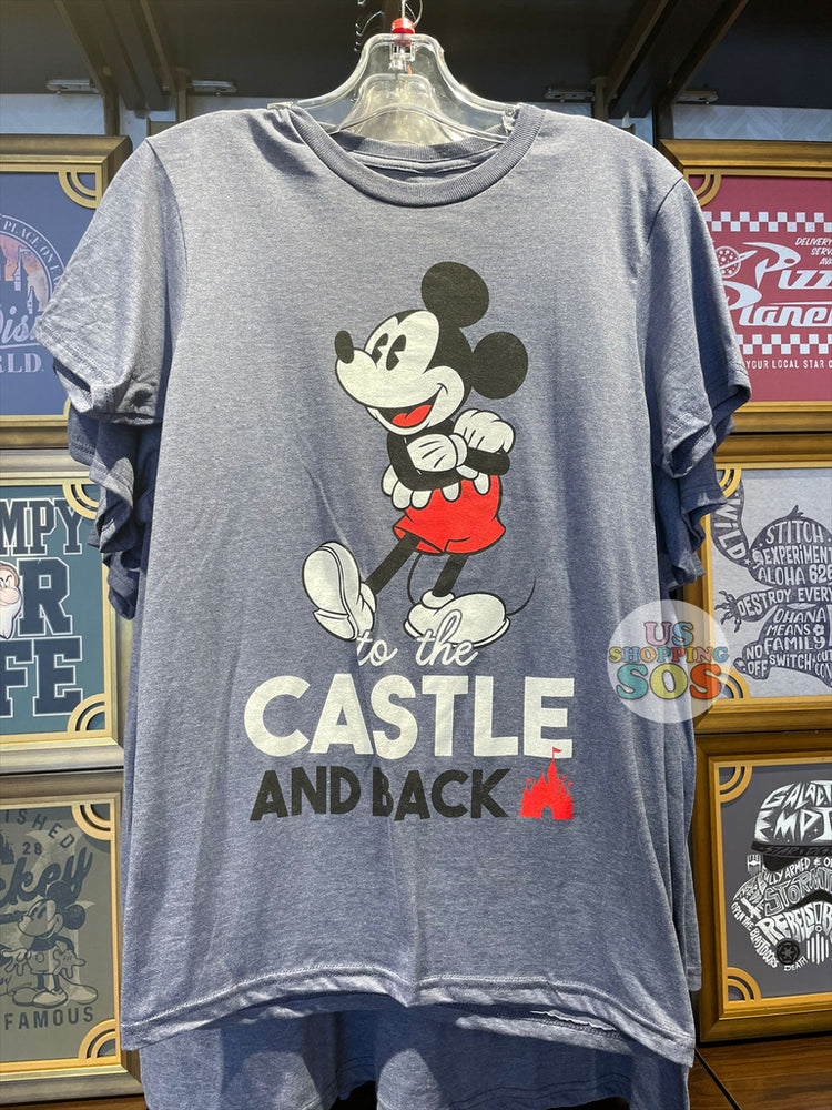 DLR/WDW - Graphic T-shirt - Mickey “to the Castle and Back” (Adult) (Blue Grey)