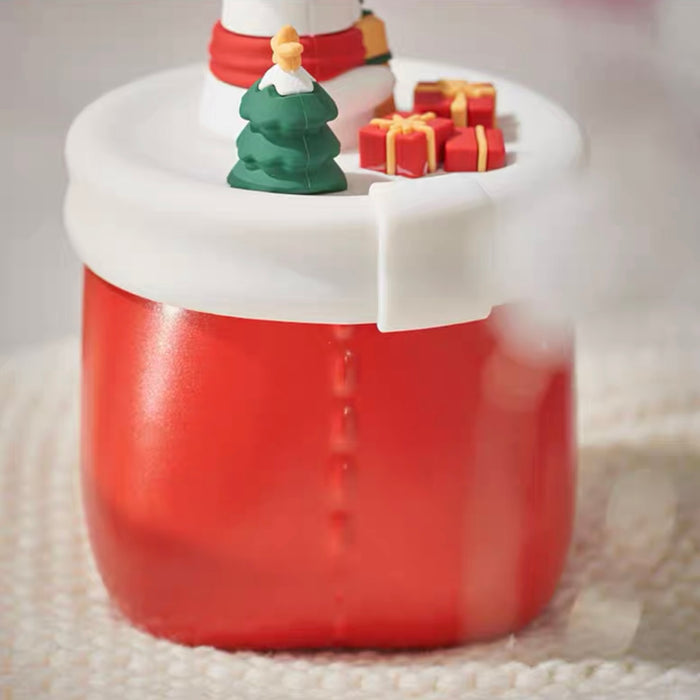 Starbucks China - Christmas 2022 - 1. Polar Bear Christmas Scene Silicone Lid Red Mug 355ml