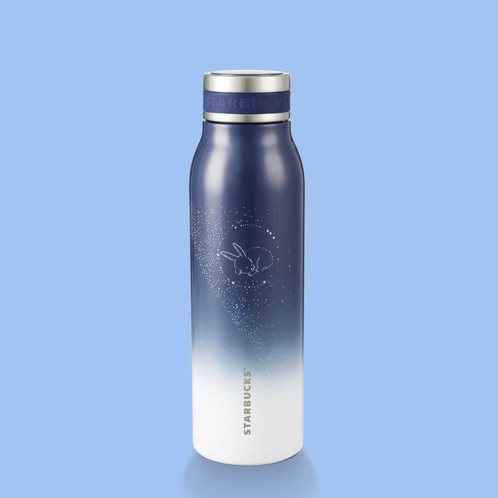 Starbucks China/Taiwan - Bunny Starry Night - 8. Bunny in the Moon Stainless Steel Water Bottle 15oz