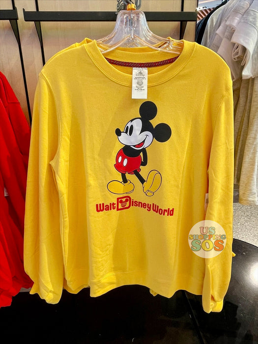 WDW - "Walt Disney World" Classic Fashion Pullover - Mickey Mouse Yellow (Adult)