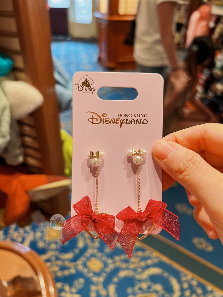 HKDL - Minnie Mouse Ribbon Earrings