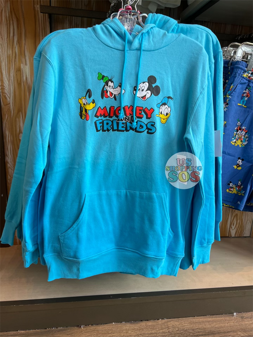 DLR - Vintage Mickey & Friend Aqua Hoodie Pullover (Adult)