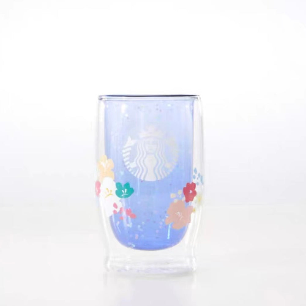 Starbucks China - Blooming Purple 2023 - 6. Floral Glitter Double Glass 355ml