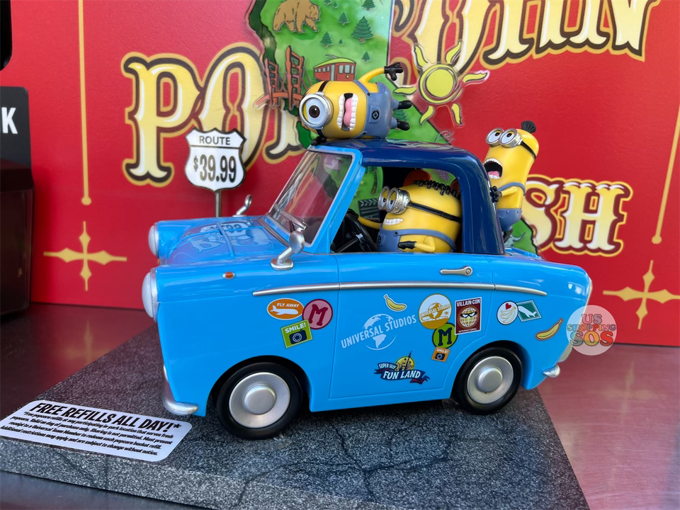 Universal Studios Despicable Me Minions Blue Vacation Car Collectible Popcorn Bucket