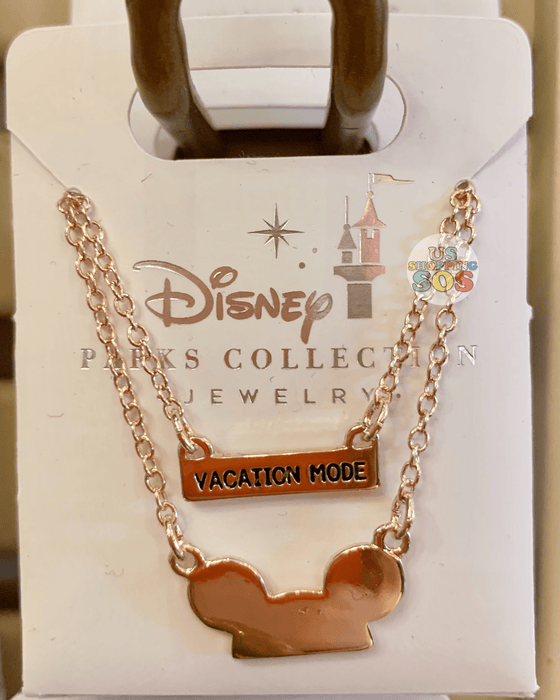 DLR - Disney Parks Jewelry - Mickey Ear Hat “Vacation Mode” Necklace (Gold)