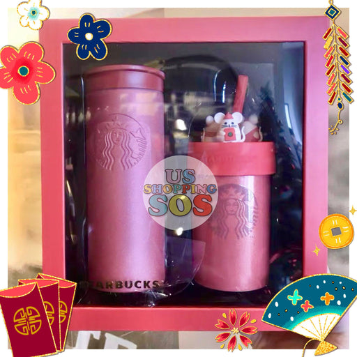 Starbucks China - New Year 2020 Classic Red - Little Mice Stainless Steel Bottle & Sipper Set