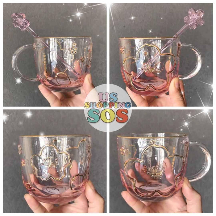 Starbucks China - Sakura Dream - 414ml Sakura Glass Cup with Stir