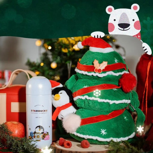 Starbucks China - Christmas 2021 - 33. Penguin Capsule-Shape Stainless Steel Bottle 360ml + Christmas Tree Bag