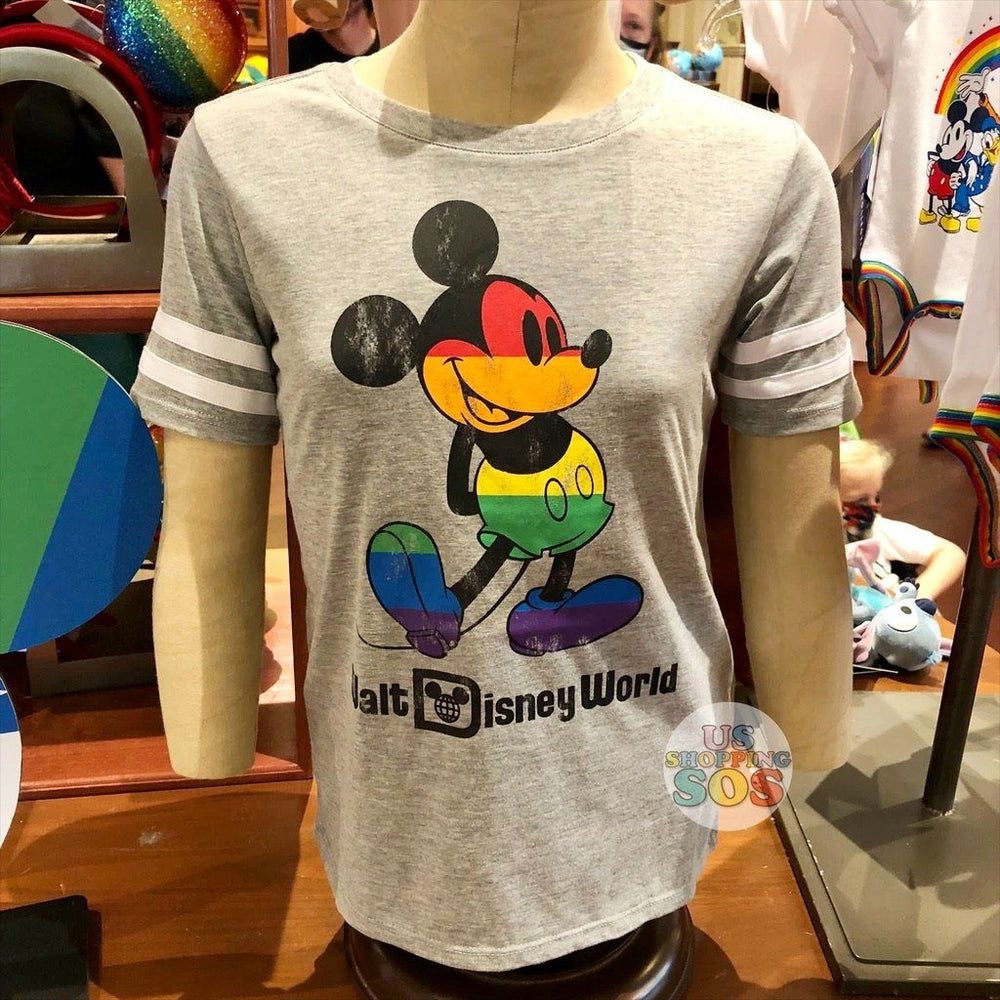 WDW - Rainbow Collection - Mickey "Walt Disney World" Grey T-shirt  (Youth)