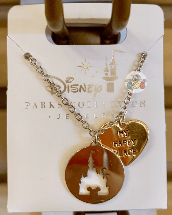 DLR - Disney Parks Jewelry - “My Happy Place” Castle Necklace (Gold)