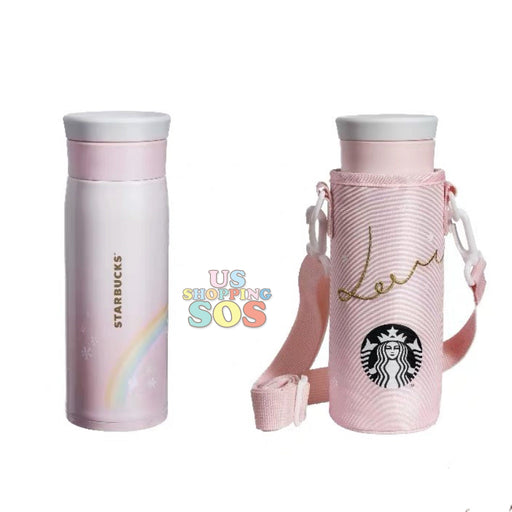 Starbucks China - Valentine 2020 - Love & Peace Thermos Rainbow Promise Bottle with Carrier (480ml)