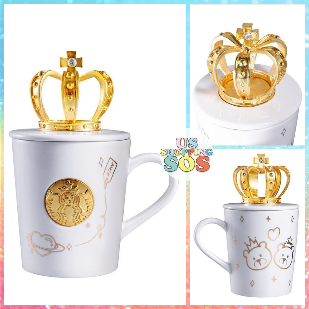 Starbucks China - Valentine’s Day 2021 - Gold Crown Lid Bearista Mug 340ml