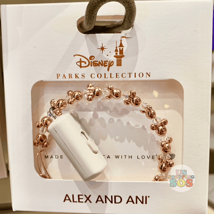 DLR - Alex & Ani Bangle - 3D Mickey Icon & Beads (Rose Gold)