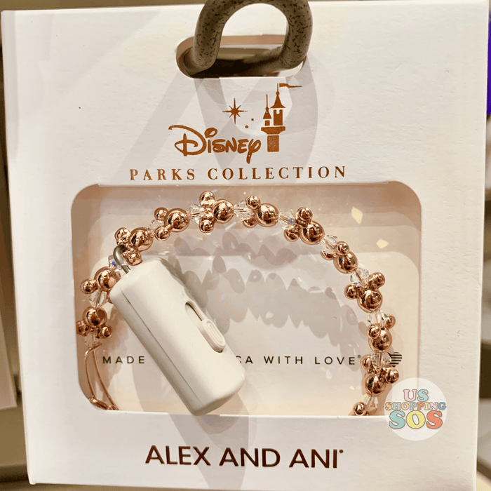 DLR Alex Ani Bangle 3D Mickey Icon Beads Rose Gold