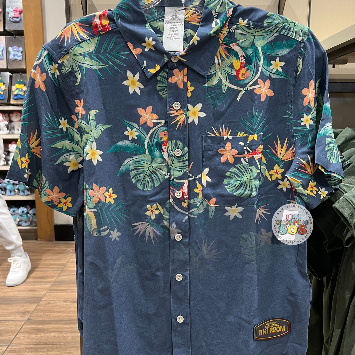 DLR/WDW - Enchanted Tiki Room - Denim Blue Button-Up Shirt (Adult)